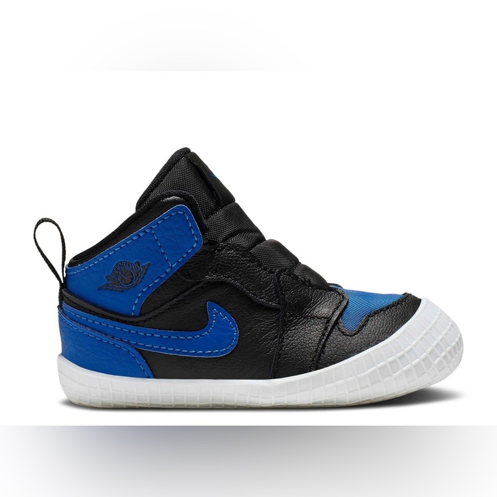 Nike Jordan 1 Black and Blue Crib Bootie Mid-Top Design Size‎ 3C Infant NWOT